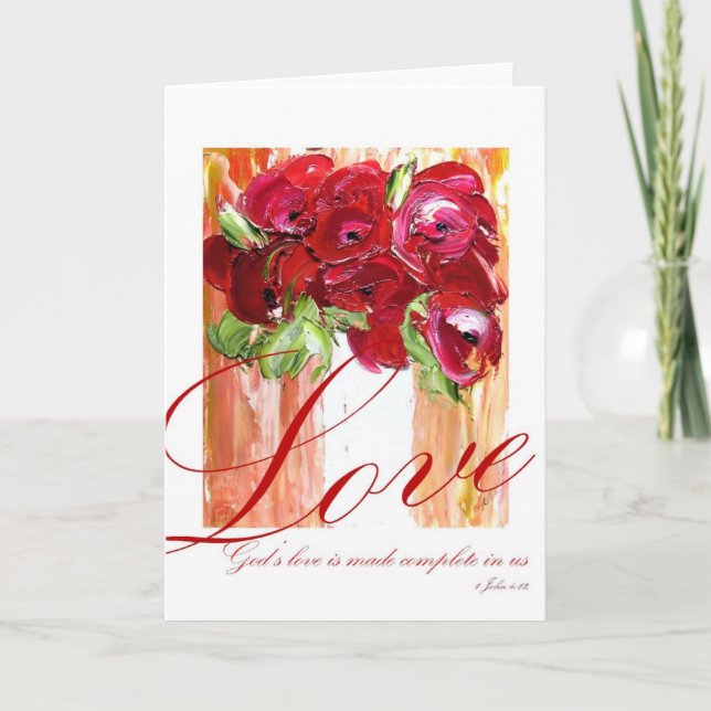 Tarjeta Festiva Rosas de amor (Anverso)