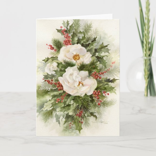 Tarjeta Festiva Rosas de navidades 09CCS2-1 (Anverso)