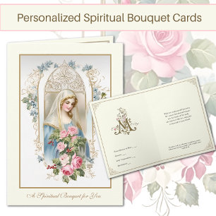 Tarjeta Festiva Rosas de Oración de Ramo Espiritual Católico