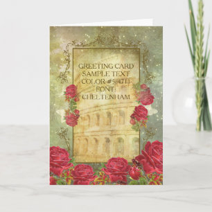 Tarjeta Festiva ROSAS de ROMA II ~ Greetingcard