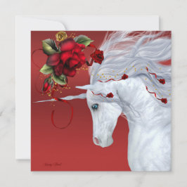 Tarjeta Festiva Rosas de Unicorn