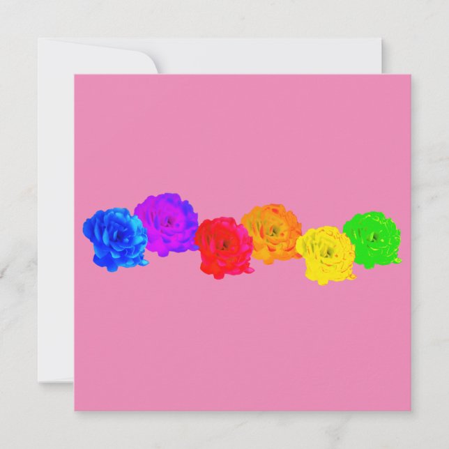 Tarjeta Festiva Rosas del arcoiris (Anverso)