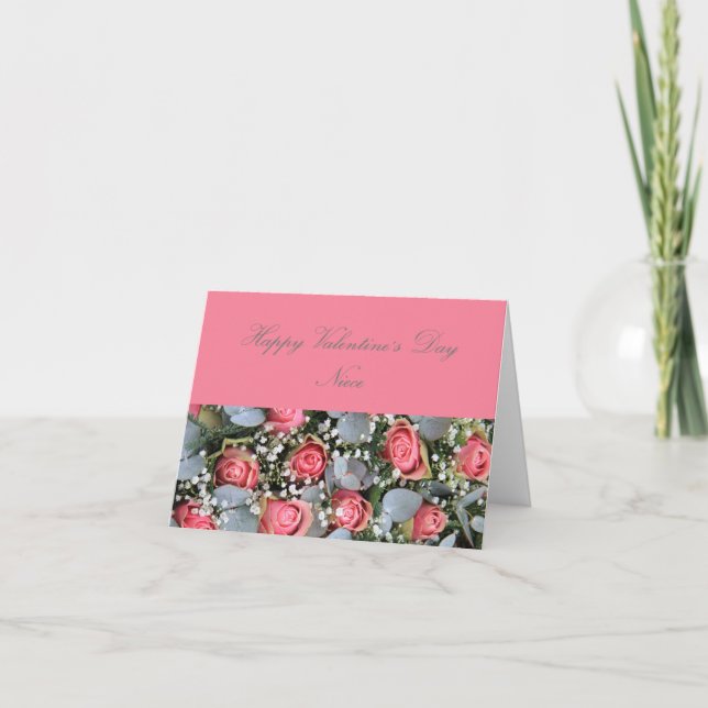 Tarjeta Festiva Rosas del Día de San Valentín (Anverso)