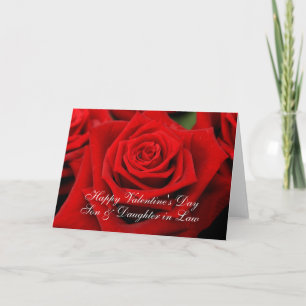 Tarjeta Festiva Rosas del Día de San Valentín: Hijo y esposa
