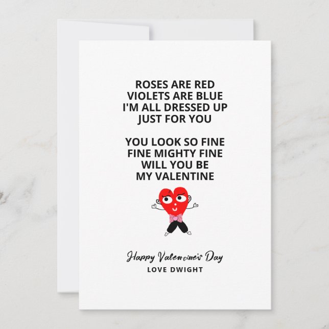 Tarjeta Festiva Rosas divertidos son Día de San Valentín de Novias (Anverso)