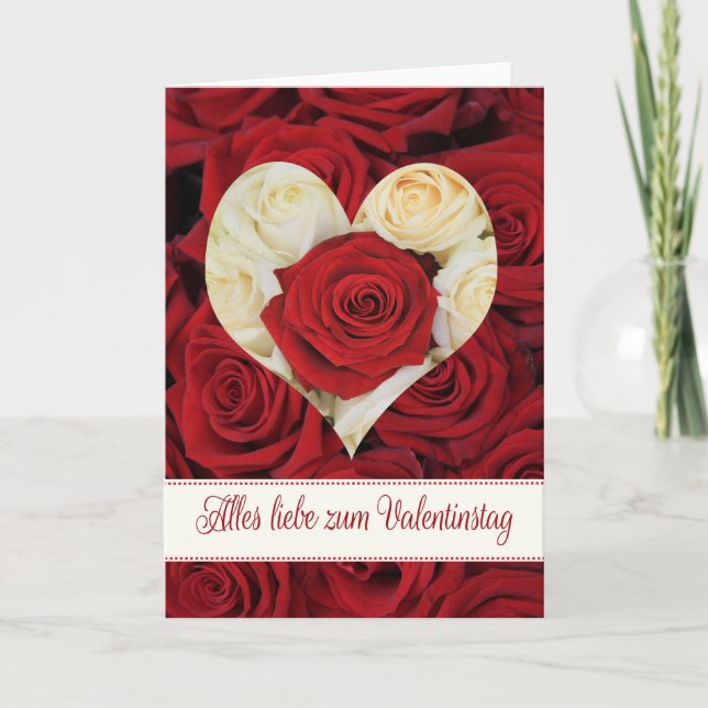 Tarjeta Festiva Rosas El día de San Valentín de Alemania (Anverso)