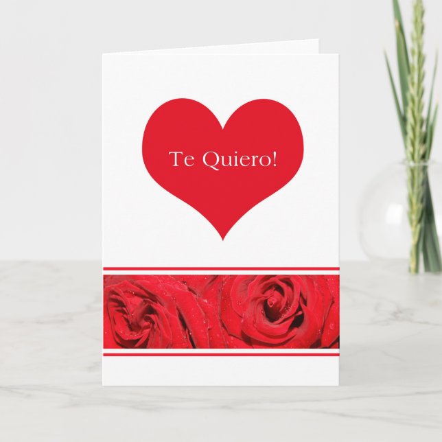 Tarjeta Festiva Rosas El día de San Valentín de España (Anverso)