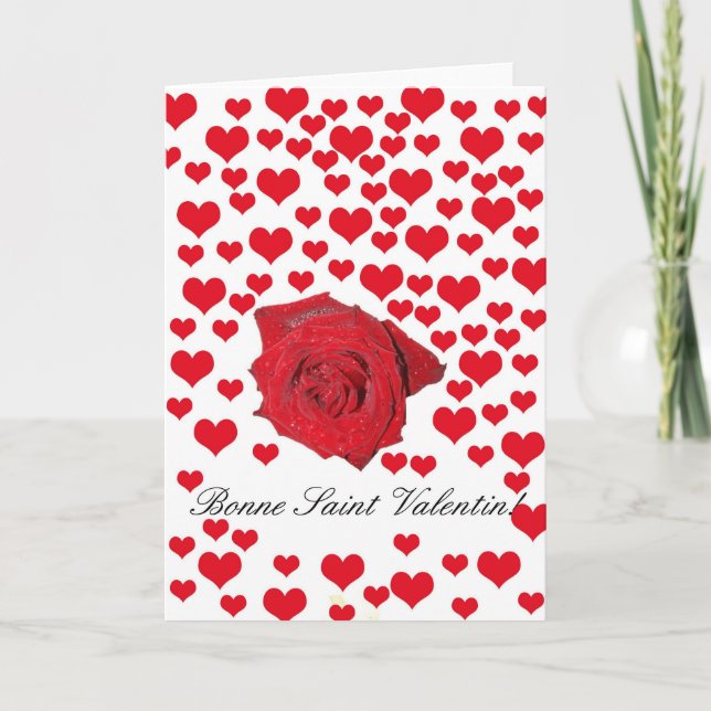 Tarjeta Festiva Rosas El día de San Valentín de Francia (Anverso)