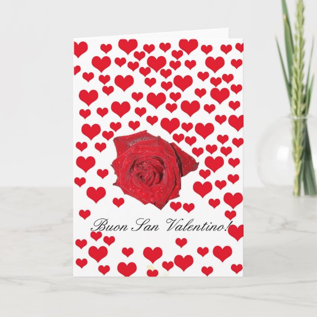 Tarjeta Festiva Rosas El día de San Valentín de Italia (Anverso)