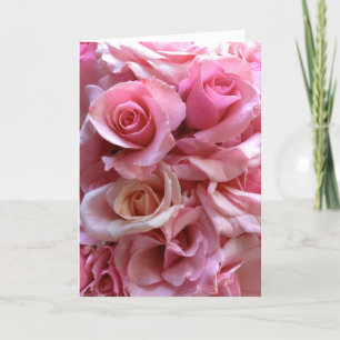 Tarjeta Festiva Rosas El día de San Valentín rosa