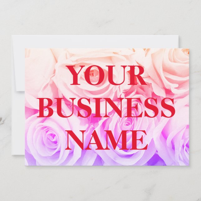 Tarjeta Festiva rosas flores rosadas ramo ramo ramo ramo, fondo (Anverso)