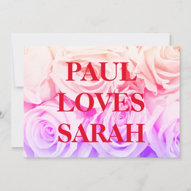 Tarjeta Festiva rosas flores rosadas ramo ramo ramo ramo, fondo (Anverso)