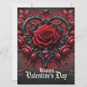 Tarjeta Festiva Rosas rojas góticas día de San Valentín