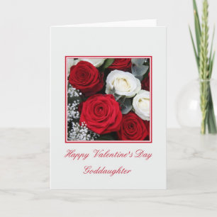 Tarjeta Festiva Rosas rojos y blancos El día de San Valentín de la