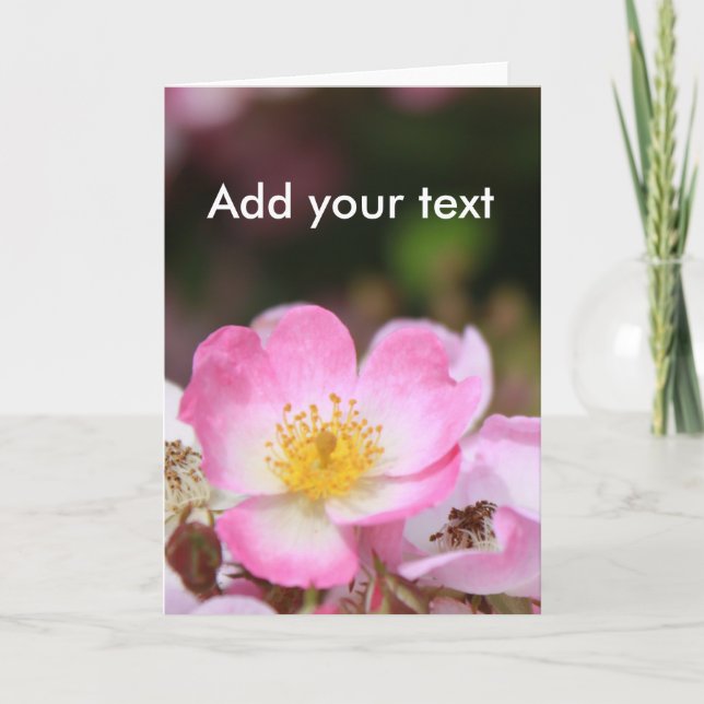 Tarjeta Festiva rosas rojos y salvajes para las mujeres (Anverso)