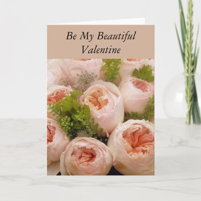 Tarjeta Festiva Rosas románticos Bouquet Valentine Card (Anverso)