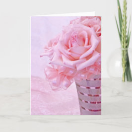 Tarjeta Festiva Rosas rosadas IV