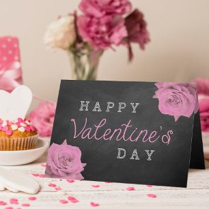 Tarjeta Festiva Rosas rosados en el día de San Valentín feliz de