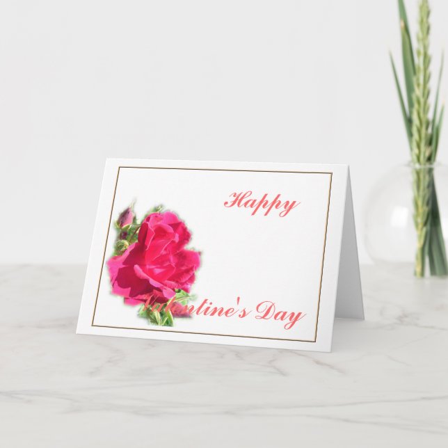 Tarjeta Festiva rosas rosas rosas, feliz día de San Valentín (Anverso)