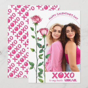 Tarjeta Festiva rosas rosas rosas rosas, foto del arco de XOXO Día