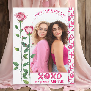 Tarjeta Festiva rosas rosas rosas rosas, foto del arco de XOXO Día