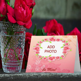 Tarjeta Festiva Rosas rosas rosas San Valentín agrega tu foto