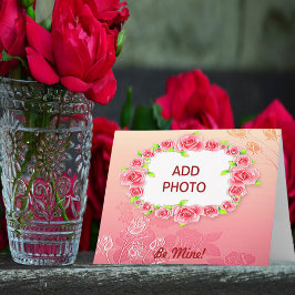 Tarjeta Festiva Rosas rosas rosas San Valentín agrega tu foto
