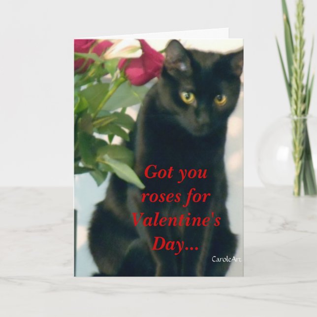 Tarjeta Festiva Rosas sabrosos Kitty Valentine (Anverso)