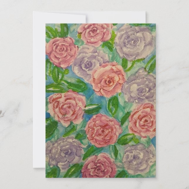 Tarjeta Festiva Rosas Suaves (Anverso)