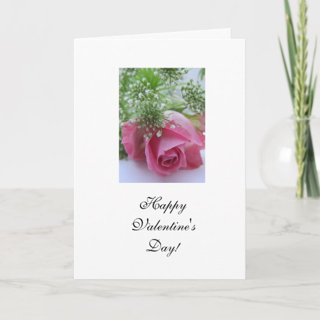 Tarjeta Festiva Rose: Happy Valentine's Day (Anverso)