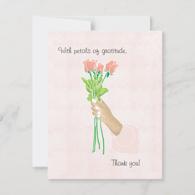 Tarjeta Festiva Rose Petals of gratitude Thank you card (Anverso)