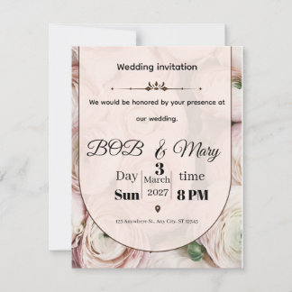 Tarjeta Festiva Rose Ranniculus Wedding Invitation for you 