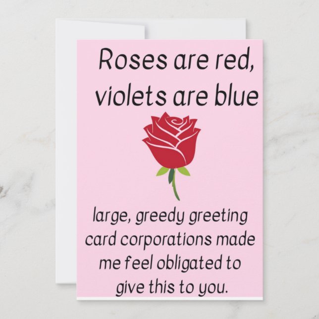 Tarjeta Festiva Roses are red... (Anverso)