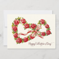 Roses Rojos Floral Corazón de flores Wreath elegan