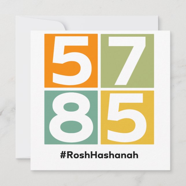 Tarjeta Festiva Rosh Hashaná 5785 Año Nuevo Judío (Anverso)