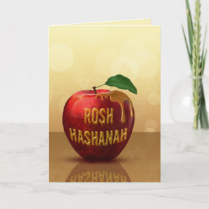 Tarjeta Festiva Rosh Hashaná Año Nuevo Judío Miel Manzana