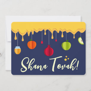 Tarjeta Festiva Rosh Hashaná SHANA TOVAH Escritura Año Nuevo Judío