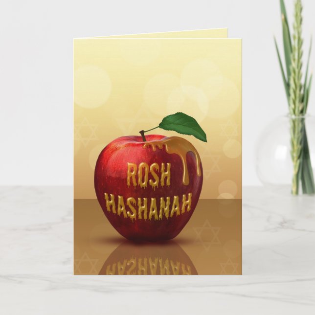 Tarjeta Festiva Rosh Hashanah Año Nuevo judío Miel Apple (Anverso)