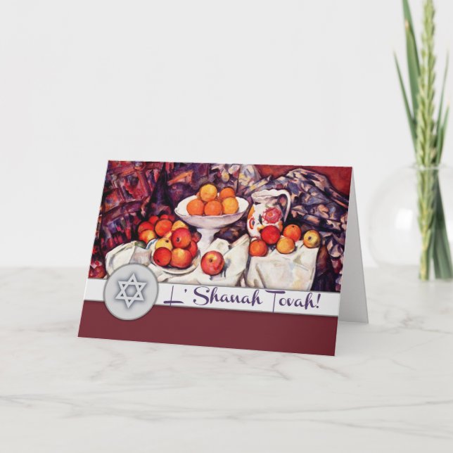 Tarjeta Festiva Rosh Hashanah | Bella Artes judío de Año Nuevo (Anverso)