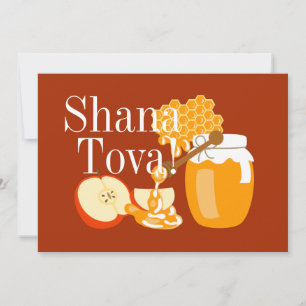 Tarjeta Festiva Rosh Hashanah Manzanas y Miel