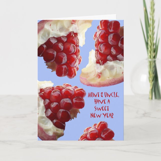 Tarjeta Festiva Rosh Hashanah para tía y tío, Granada (Anverso)