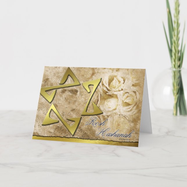 Tarjeta Festiva Rosh Hashanah-StarofDavid (Anverso)