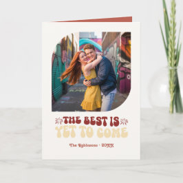 Tarjeta Festiva Rosso & Cream Champagne Retro New Year Photo