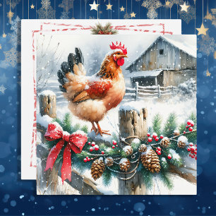 Tarjeta Festiva Rostro de acuarela en un puesto de Navidades