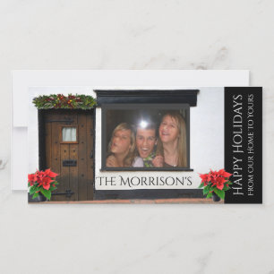 Tarjeta Festiva Rostros contra Navidades de vidrio