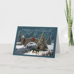 Tarjeta Festiva Rottweiler Christmas Card Evening