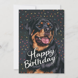Tarjeta Festiva Rottweiler Feliz cumpleaños