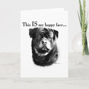 Tarjeta Festiva Rottweiler Happy Face