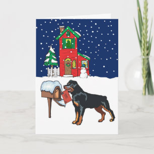 Tarjeta Festiva Rottweiler Navidades Mail