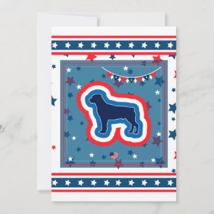 Tarjeta Festiva Rottweiler Patriótico Rojo Blanco Y Azul 4 De Juli